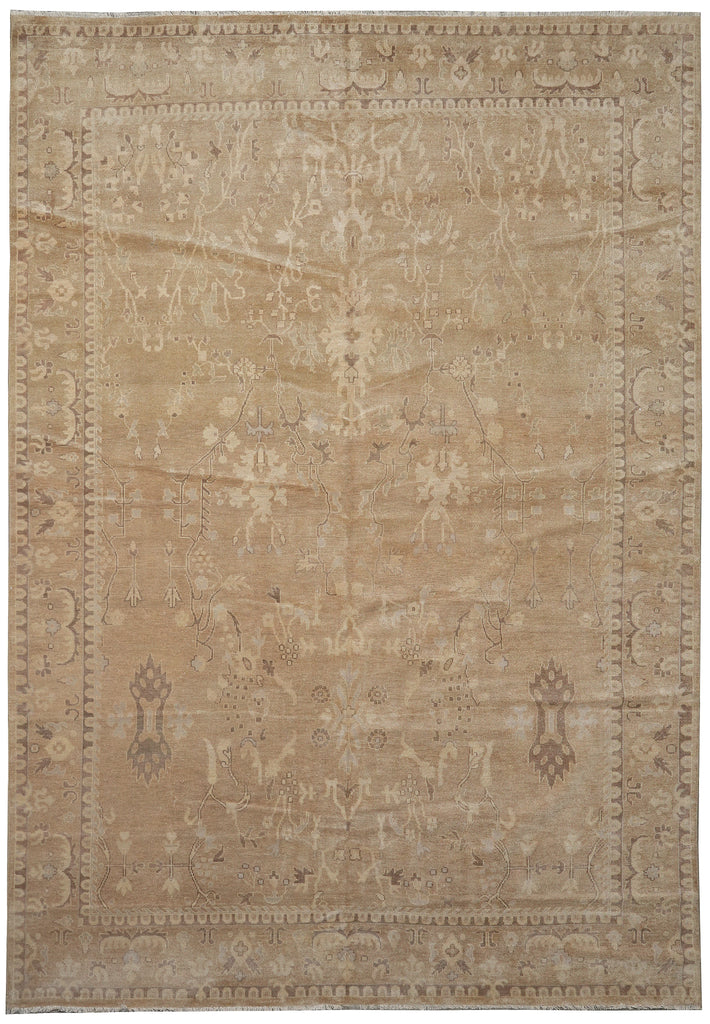 10 x 14 Netural Colors Handmade Ziegler Rug Light Brown #F-3334