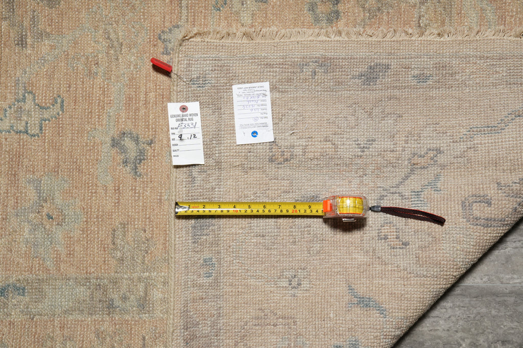 9 x 12 Neutrals, Light Brown Handmade Oushak Rug #F-3331