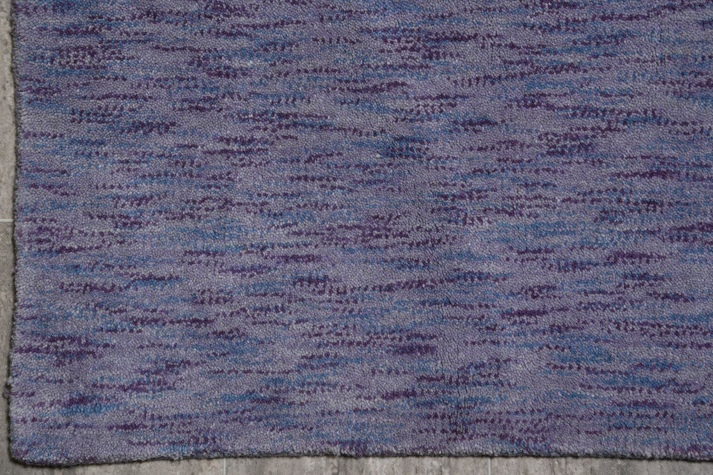 5.1 x 7.9 Purple Blue Wool Handmade Modern Rug #B-70521