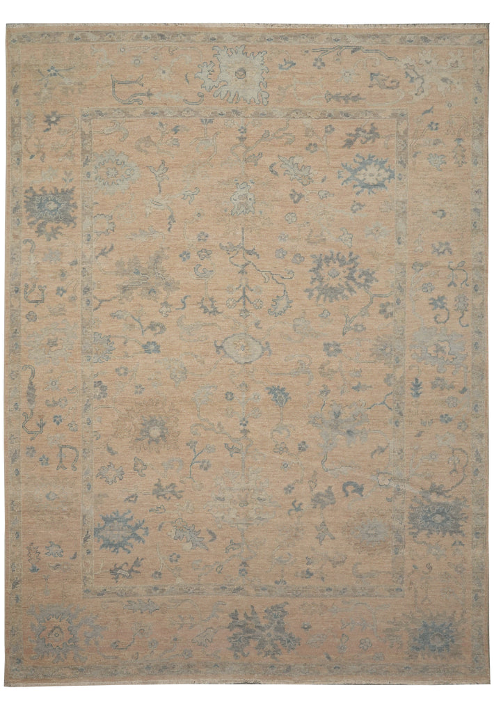 9 x 12 Neutrals, Light Brown Handmade Oushak Rug #F-3331