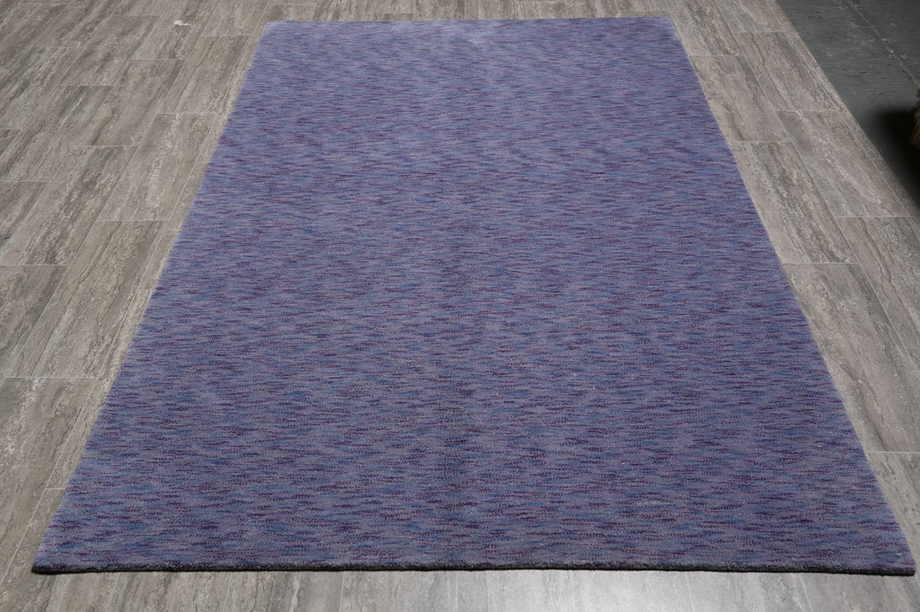 5.1 x 7.9 Purple Blue Wool Handmade Modern Rug #B-70521