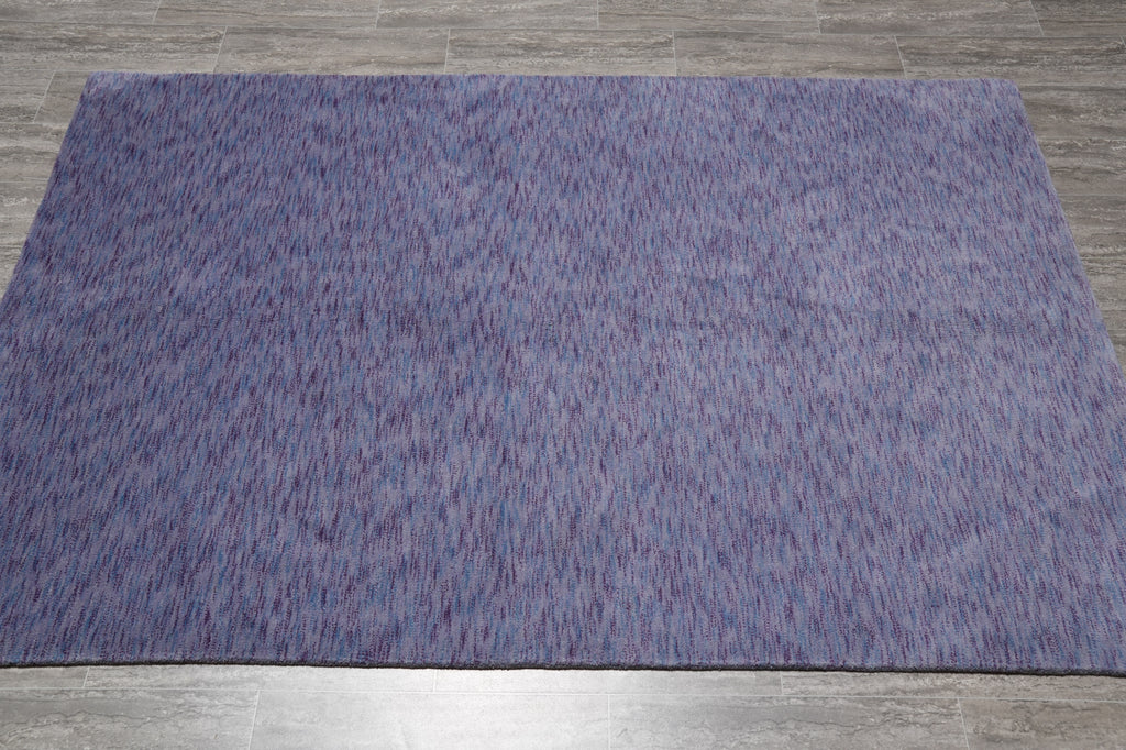 5.1 x 7.9 Purple Blue Wool Handmade Modern Rug #B-70521