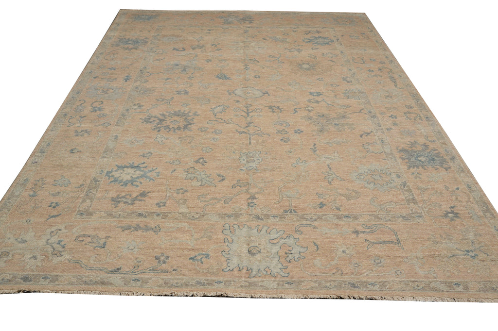 9 x 12 Neutrals, Light Brown Handmade Oushak Rug #F-3331