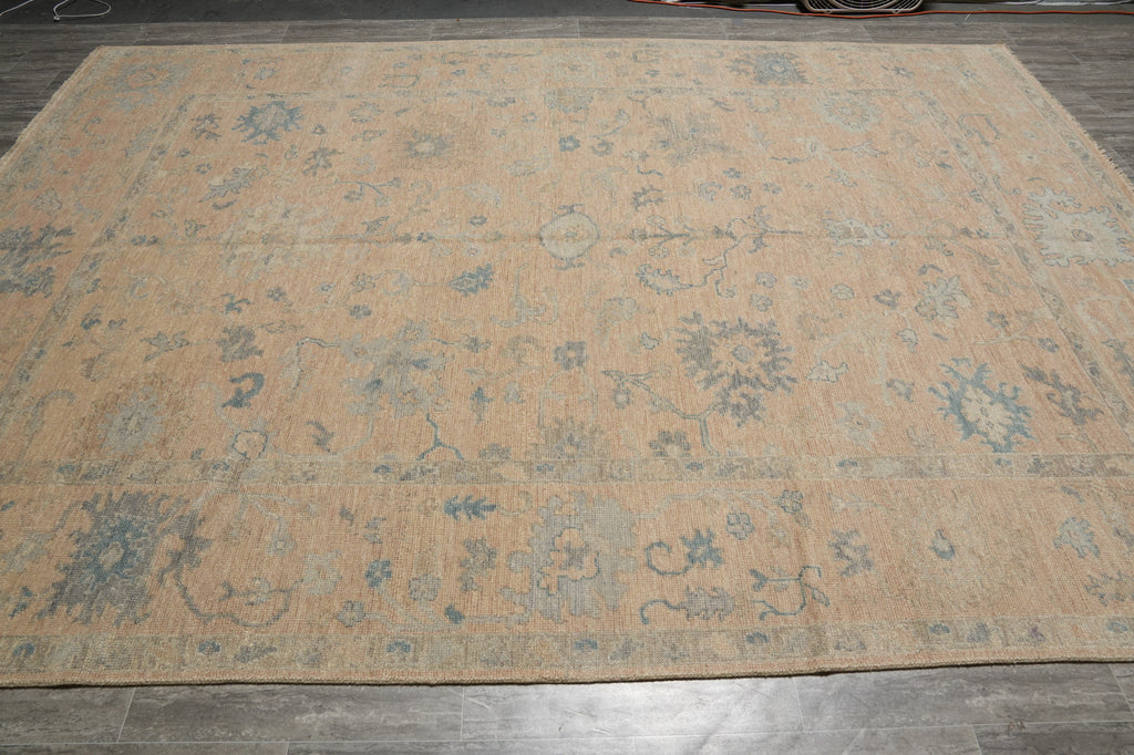 9 x 12 Neutrals, Light Brown Handmade Oushak Rug #F-3331