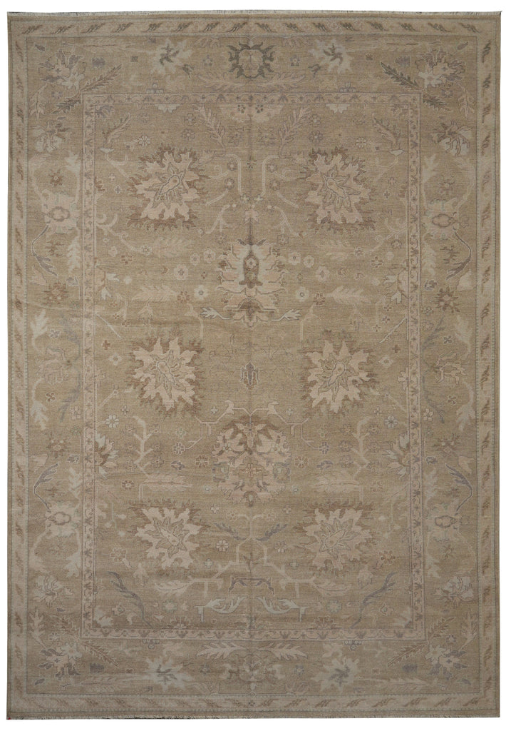 10 x 14 New Oushak Wool Handmade Rug Natural Colors #F-3341