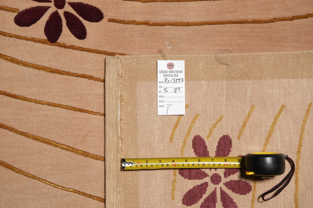 5 X 8.2 Wool and Silk Quality Contemporary Handmade Rug #PIX-13893