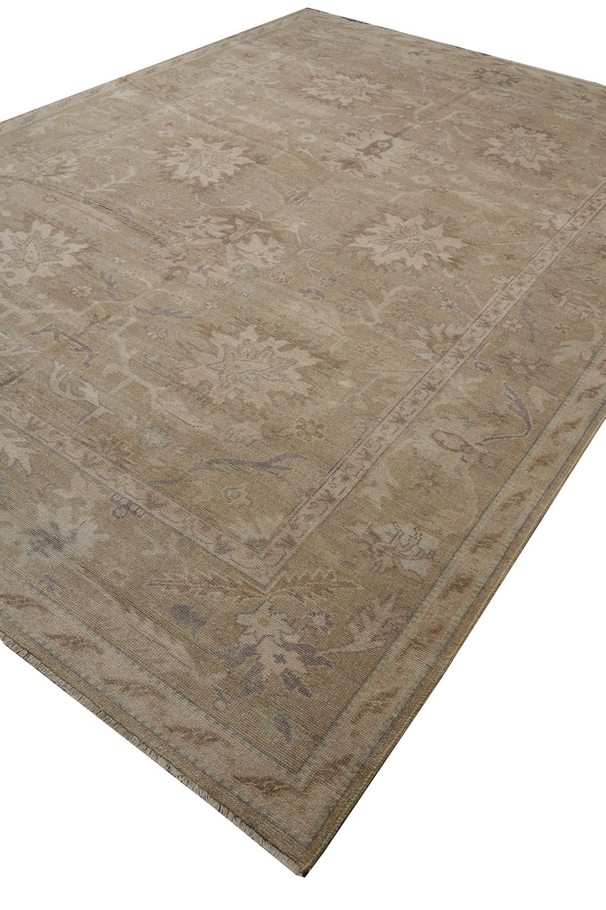 10 x 14 New Oushak Wool Handmade Rug Natural Colors #F-3341