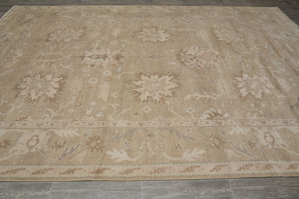 10 x 14 New Oushak Wool Handmade Rug Natural Colors #F-3341