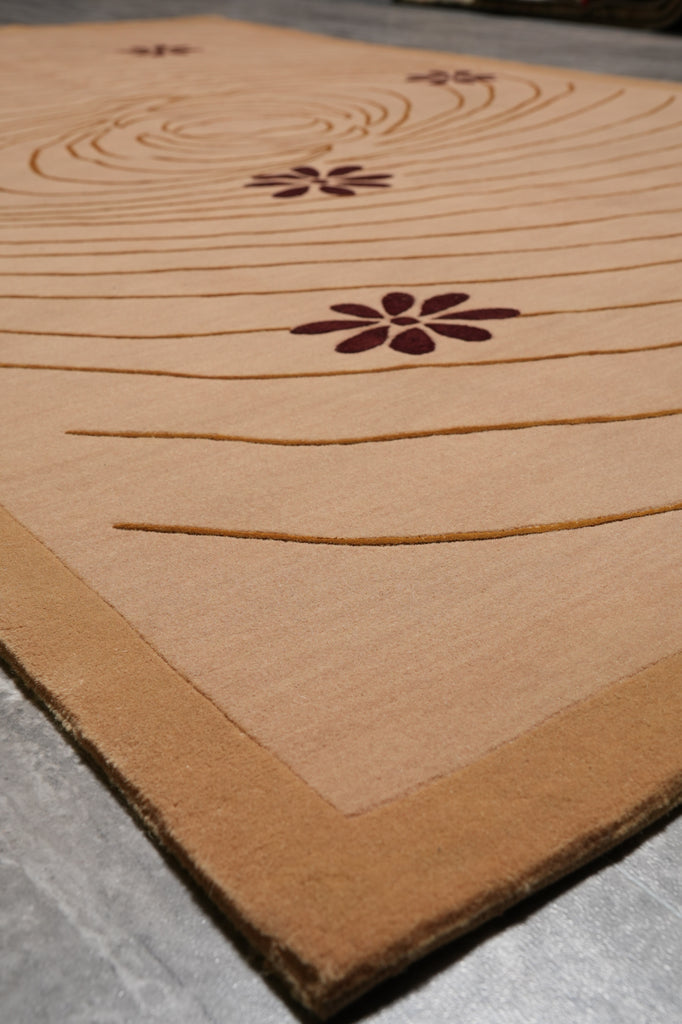 5 X 8.2 Wool and Silk Quality Contemporary Handmade Rug #PIX-13893