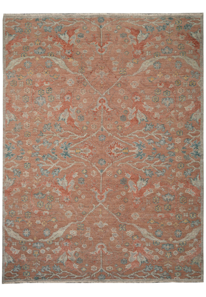 9 x 12 Beautiful New Ziegler Rug Handmade India Low Pile Light Coral #F-3340