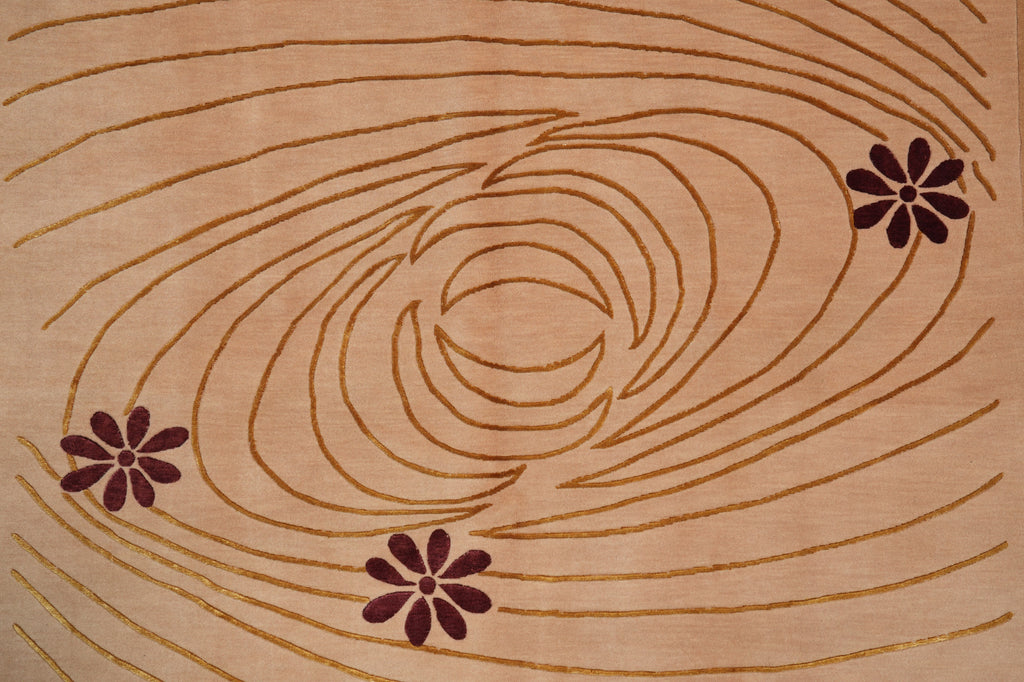 5 X 8.2 Wool and Silk Quality Contemporary Handmade Rug #PIX-13893