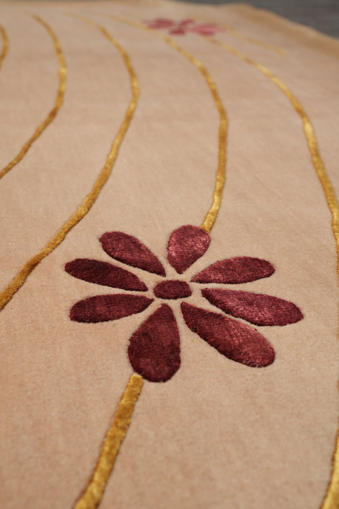 5 X 8.2 Wool and Silk Quality Contemporary Handmade Rug #PIX-13893