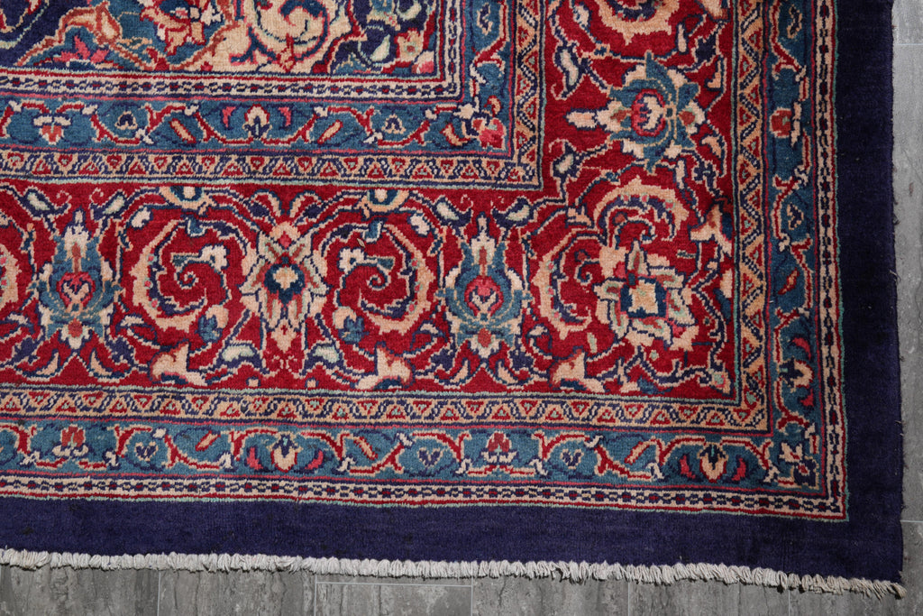10.2 x 14.2 Authentic Persian Rug Traditional Blue Red #F-4111