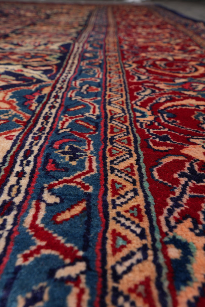 10.2 x 14.2 Authentic Persian Rug Traditional Blue Red #F-4111