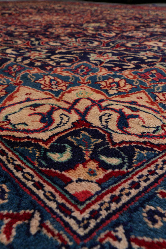 10.2 x 14.2 Authentic Persian Rug Traditional Blue Red #F-4111