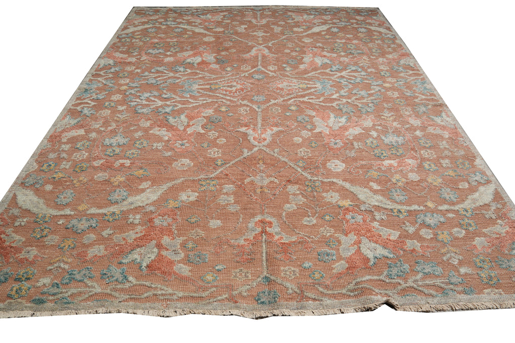 9 x 12 Beautiful New Ziegler Rug Handmade India Low Pile Light Coral #F-3340