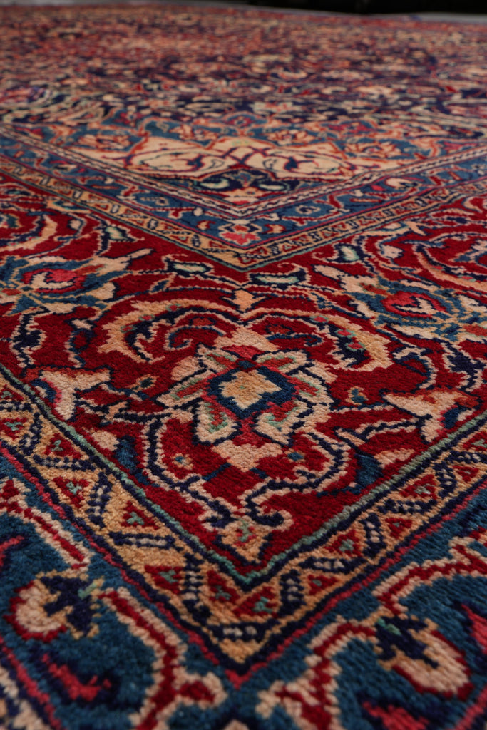 10.2 x 14.2 Authentic Persian Rug Traditional Blue Red #F-4111