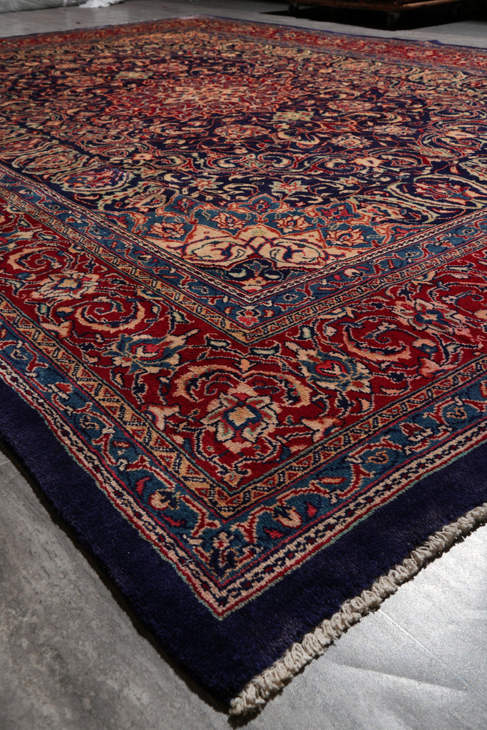 10.2 x 14.2 Authentic Persian Rug Traditional Blue Red #F-4111