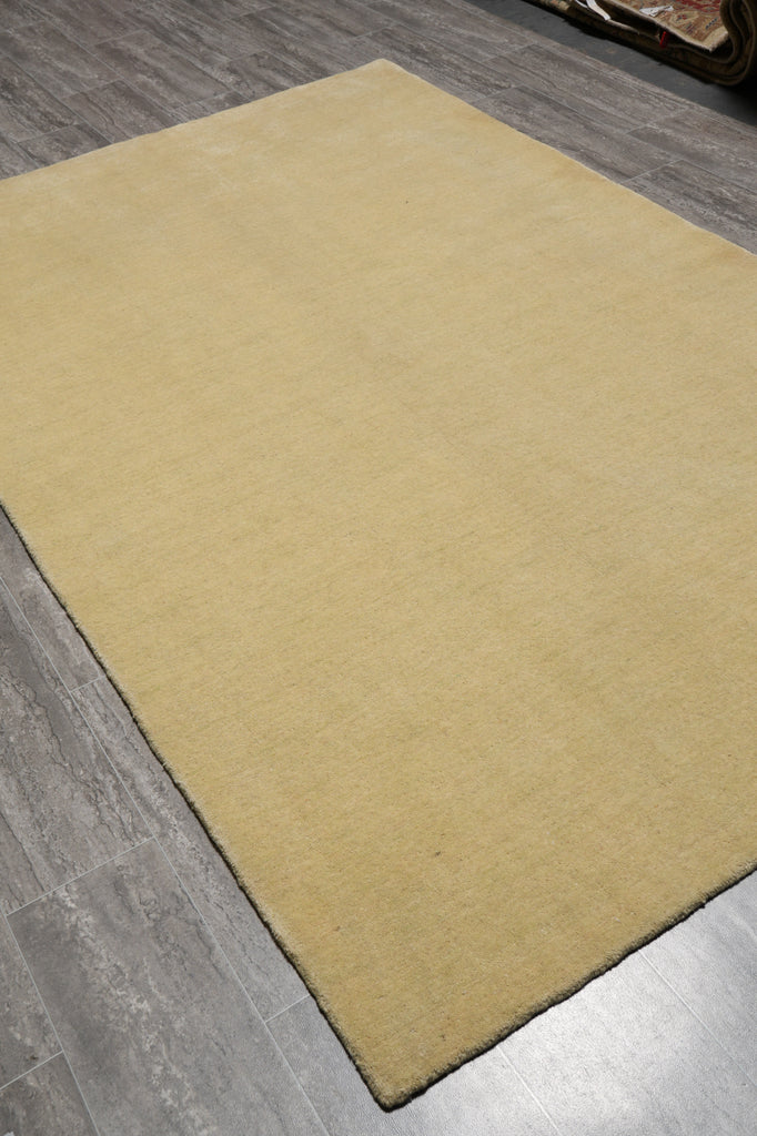 5 x 8 Plain Beige Wool Handmade Modern Carpet #B-70611