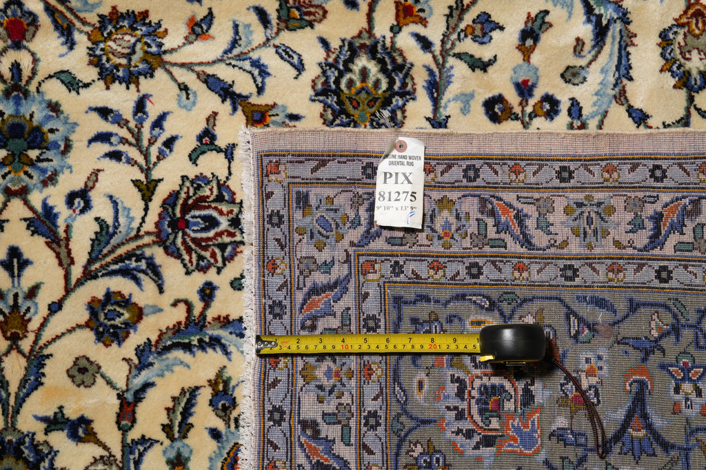 10 x 13.9 Persian Kashan Rug IVORY #PIX-81275