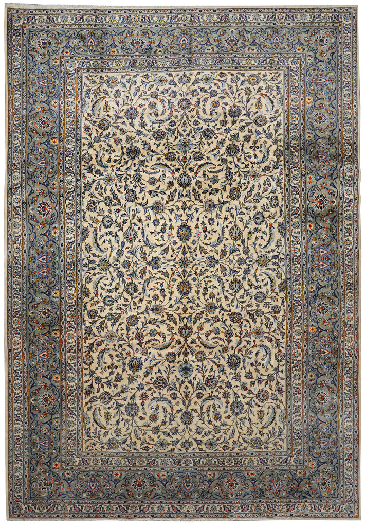 10 x 13.9 Persian Kashan Rug IVORY