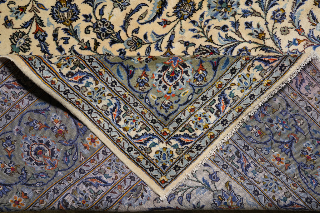 10 x 13.9 Persian Kashan Rug IVORY #PIX-81275