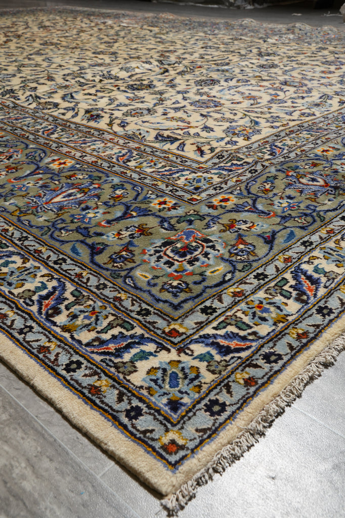 10 x 13.9 Persian Kashan Rug IVORY #PIX-81275