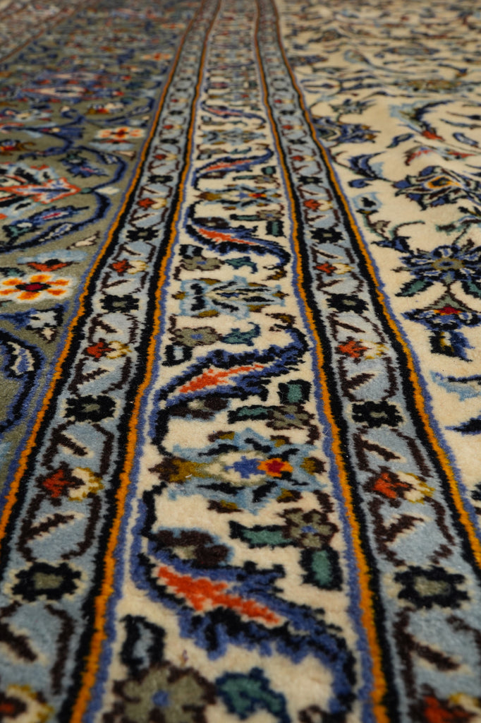 10 x 13.9 Persian Kashan Rug IVORY #PIX-81275