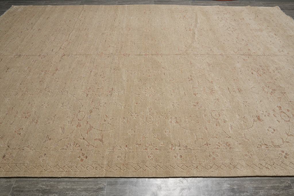 9.10 x 14 New Handmade Oushak Rug Taupe Khaki #F-3338