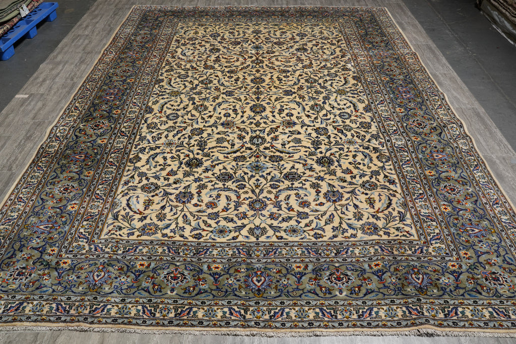10 x 13.9 Persian Kashan Rug IVORY #PIX-81275