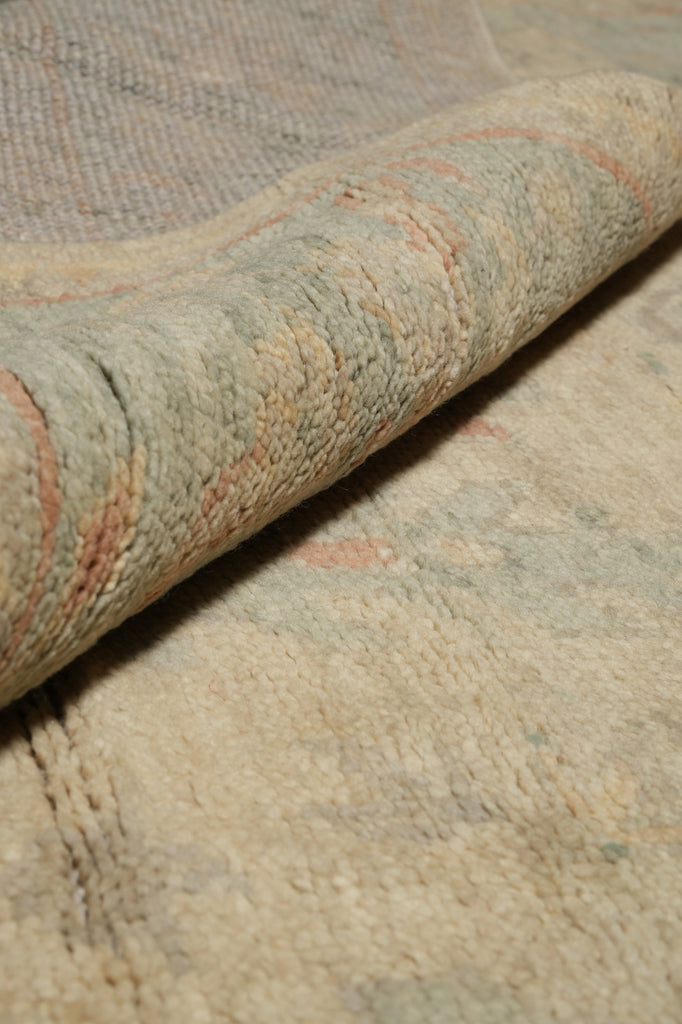 9 x 12 Nice Oushak Rug Light Beige Green #F-3333