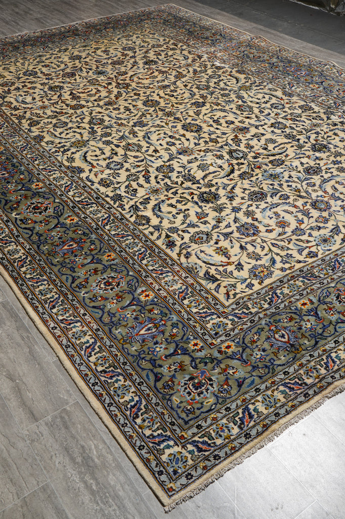 10 x 13.9 Persian Kashan Rug IVORY #PIX-81275