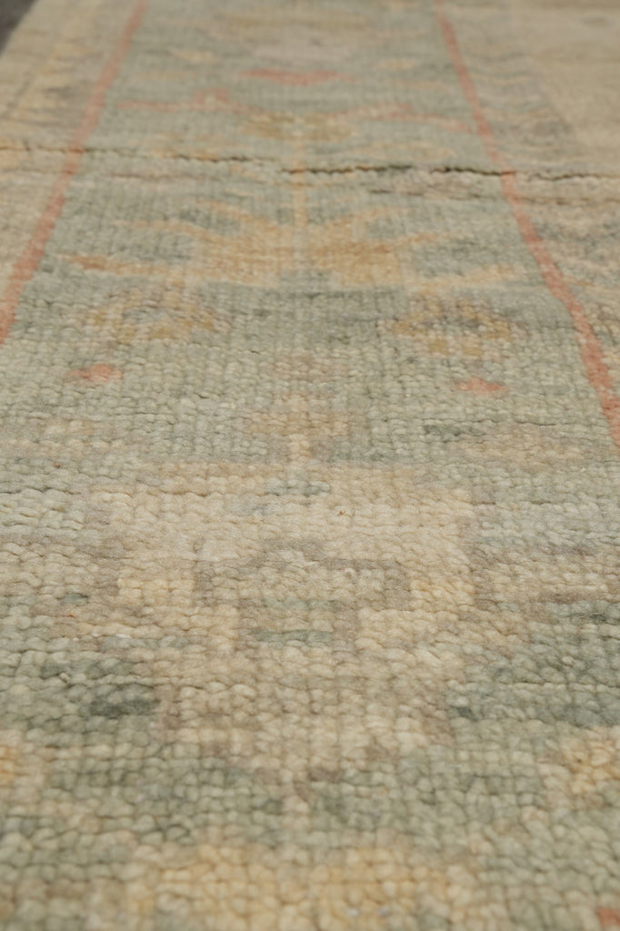 9 x 12 Nice Oushak Rug Light Beige Green #F-3333