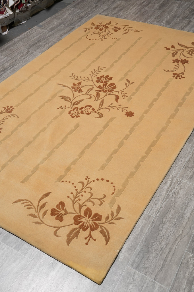 5.2 x 8.5  New Handmade Foral Wool Modern Rug #PIX-14207
