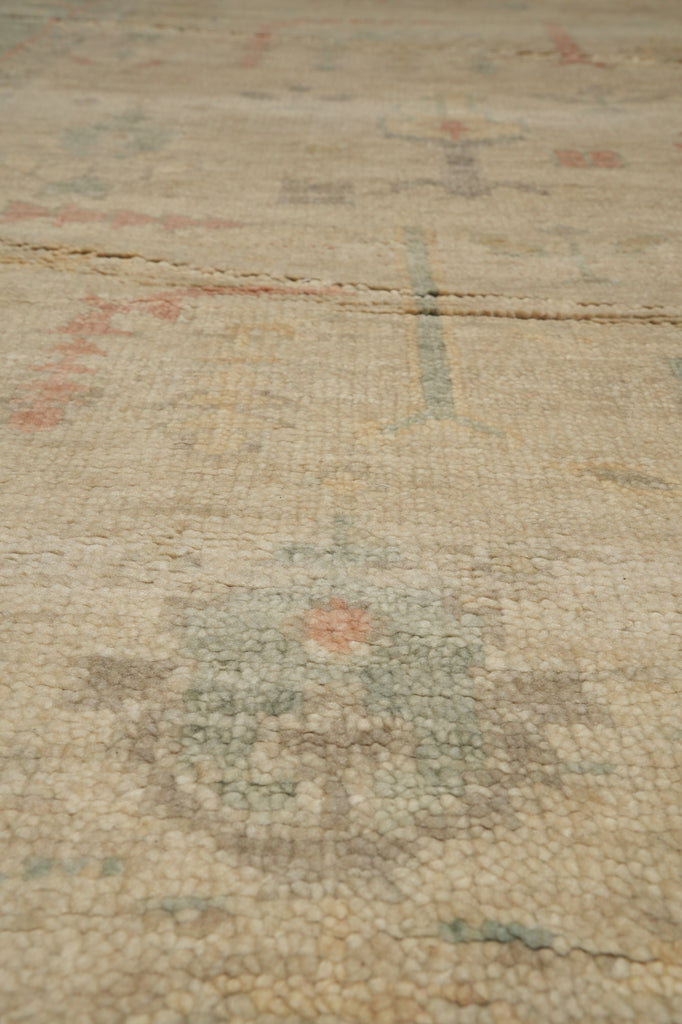 9 x 12 Nice Oushak Rug Light Beige Green #F-3333