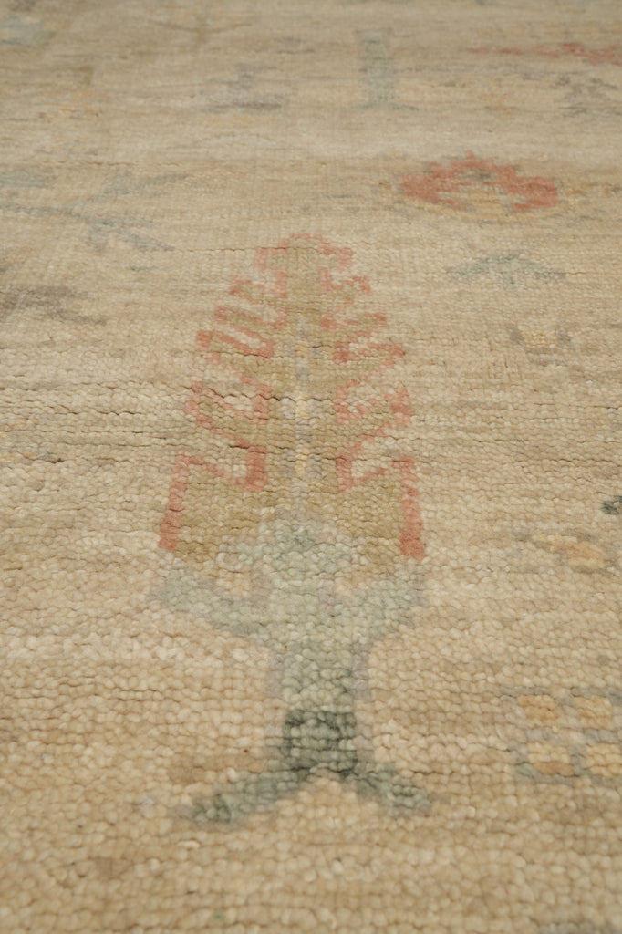 9 x 12 Nice Oushak Rug Light Beige Green #F-3333