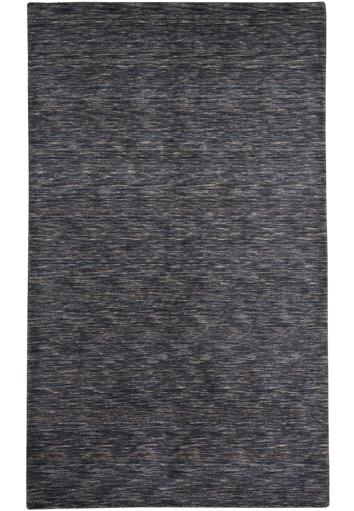 4.11  x 8.1 Charcoal Blue Contemporary Wool Carpet #B-70598