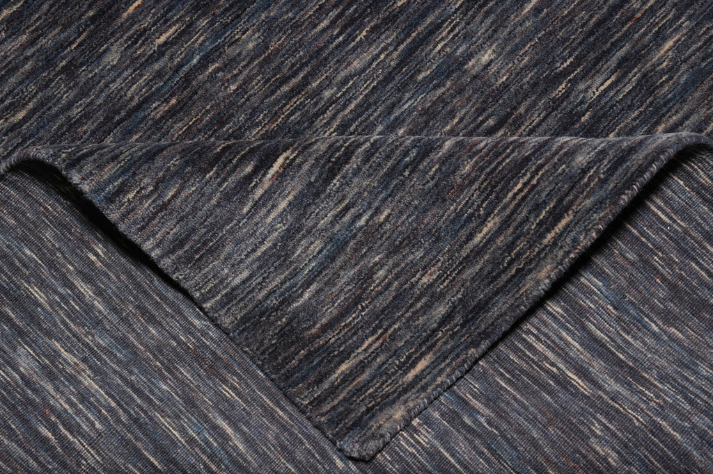 4.11  x 8.1 Charcoal Blue Contemporary Wool Carpet #B-70598