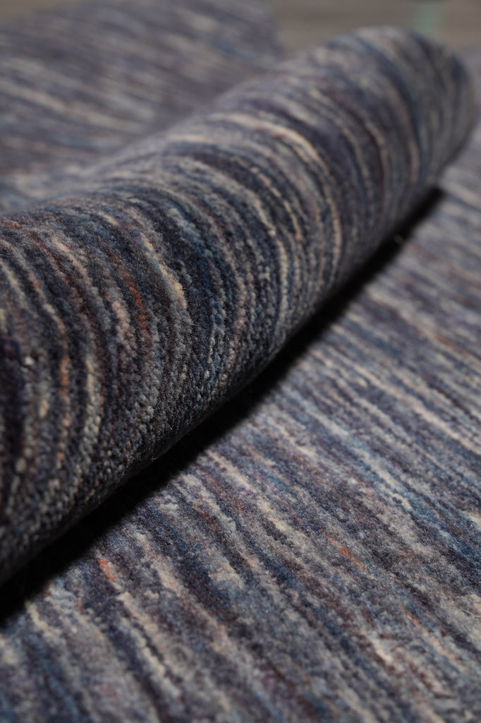 4.11  x 8.1 Charcoal Blue Contemporary Wool Carpet #B-70598