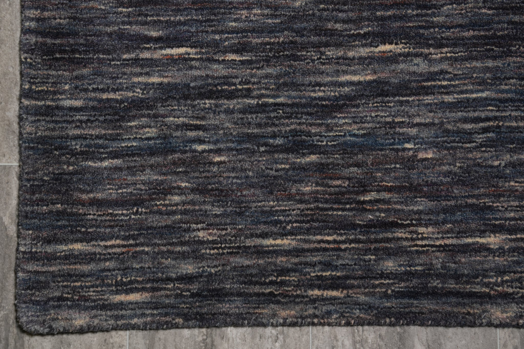 4.11  x 8.1 Charcoal Blue Contemporary Wool Carpet #B-70598