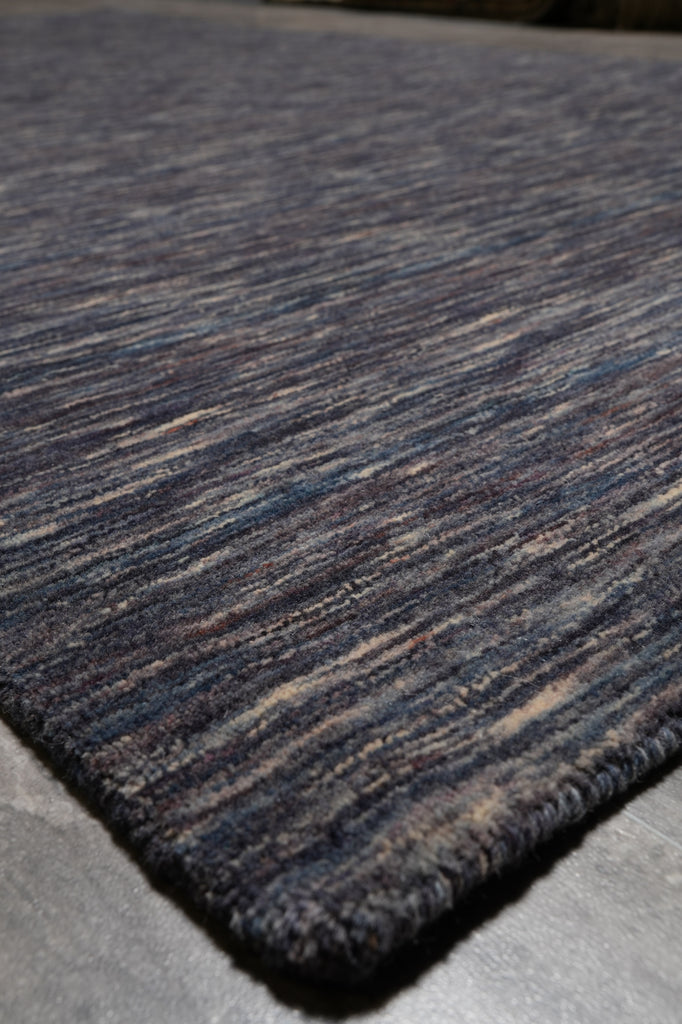 4.11  x 8.1 Charcoal Blue Contemporary Wool Carpet #B-70598