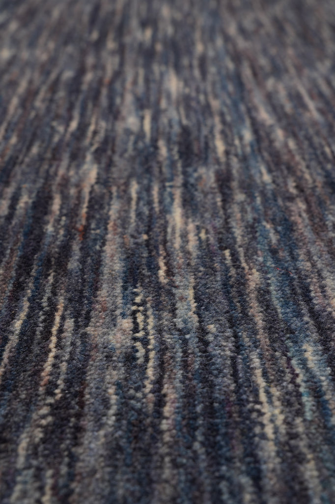 4.11  x 8.1 Charcoal Blue Contemporary Wool Carpet #B-70598