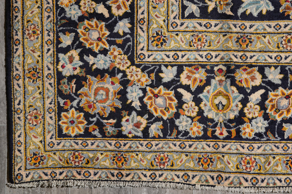 9.5 x 12.9 Genuine Persian Rug Navy Blue #F-4113