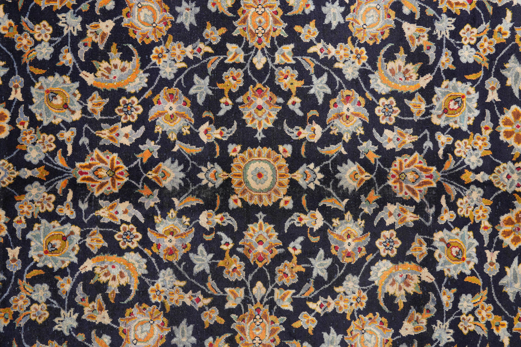 9.5 x 12.9 Genuine Persian Rug Navy Blue #F-4113