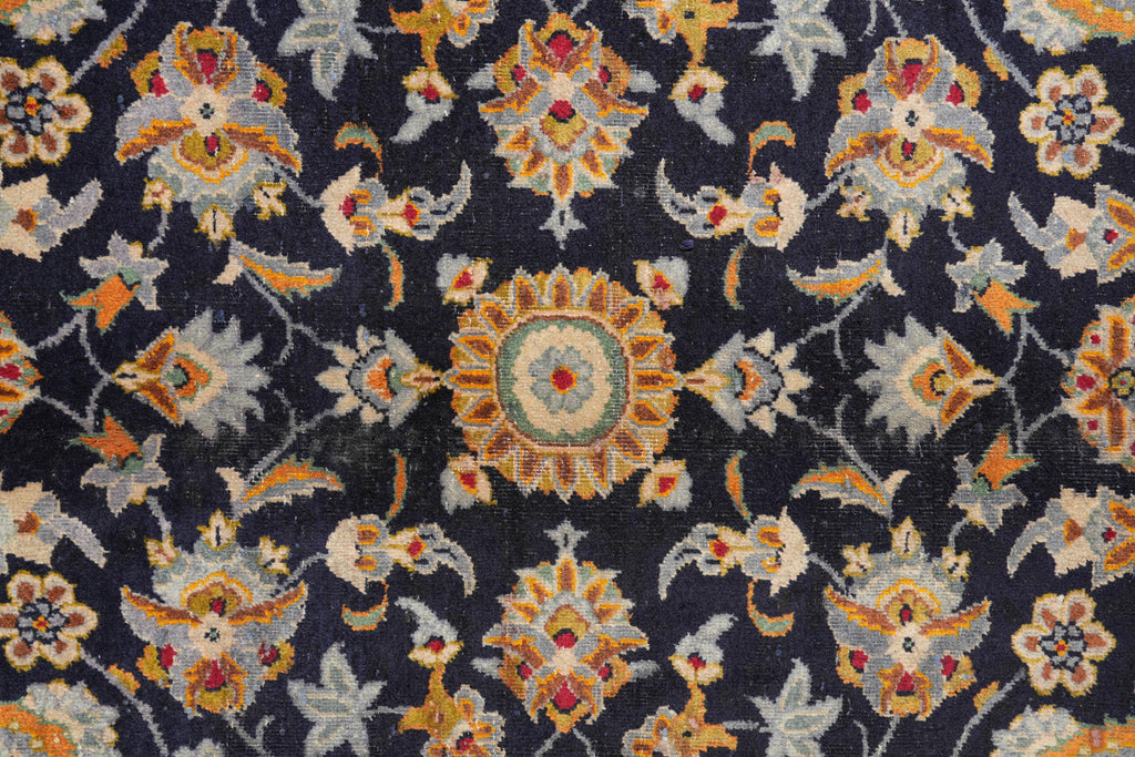 9.5 x 12.9 Genuine Persian Rug Navy Blue #F-4113