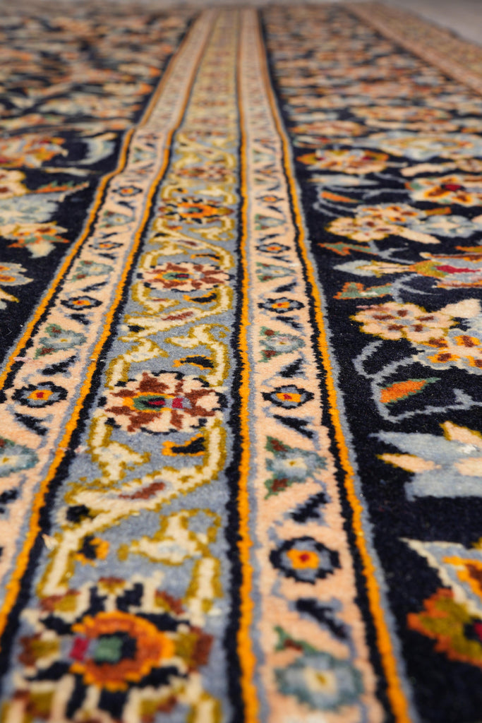 9.5 x 12.9 Genuine Persian Rug Navy Blue #F-4113