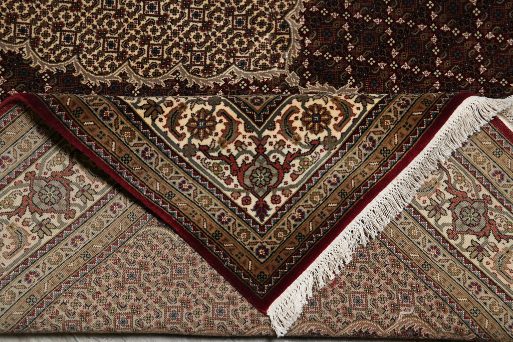 6.7 x 9.9 High Quality Handmade Mahi Tabriz Rug Wool and Silk #F-3058