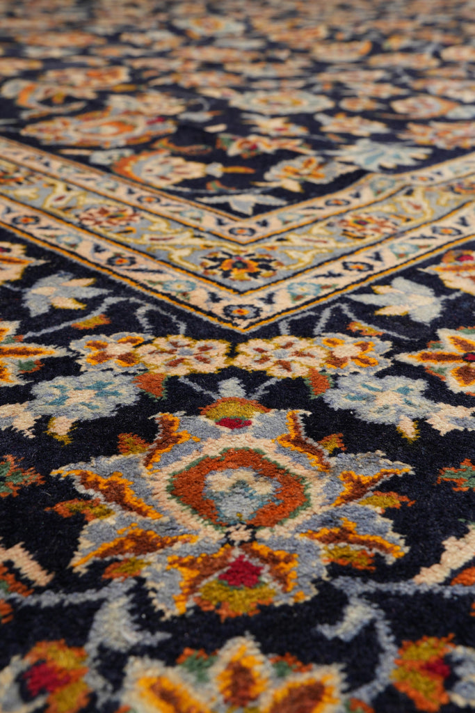 9.5 x 12.9 Genuine Persian Rug Navy Blue #F-4113