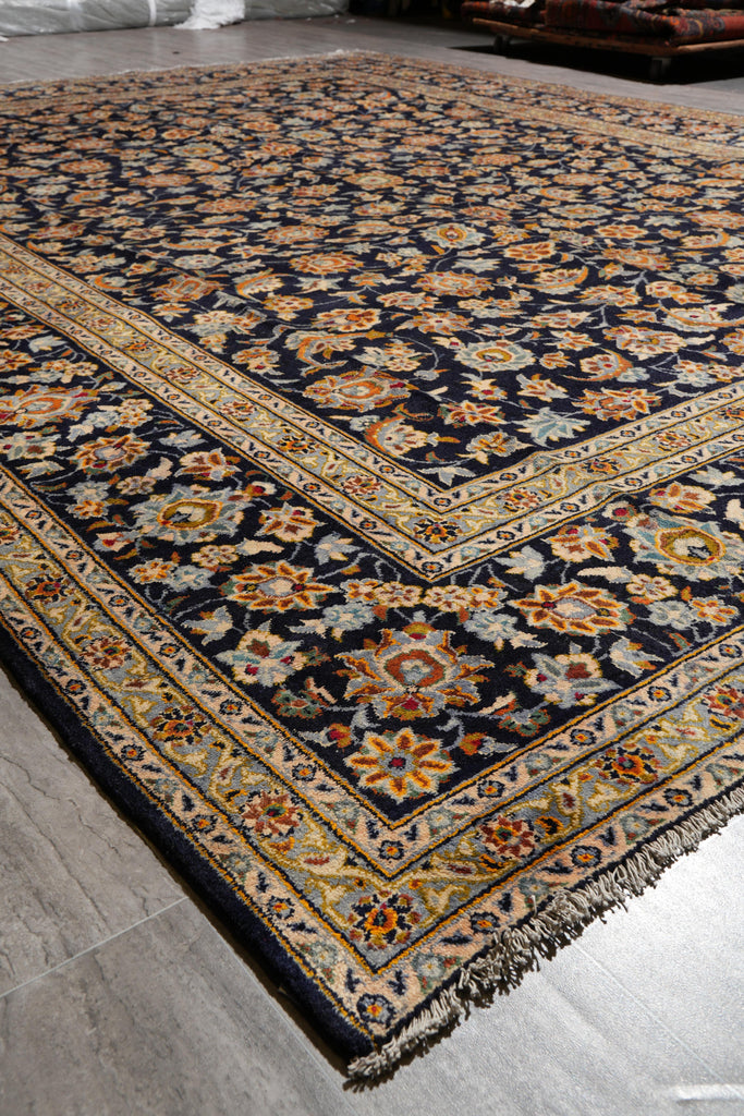 9.5 x 12.9 Genuine Persian Rug Navy Blue #F-4113