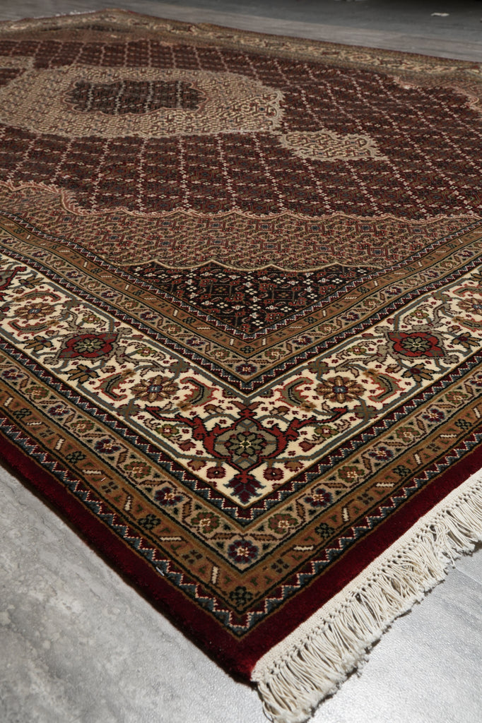 6.7 x 9.9 High Quality Handmade Mahi Tabriz Rug Wool and Silk #F-3058